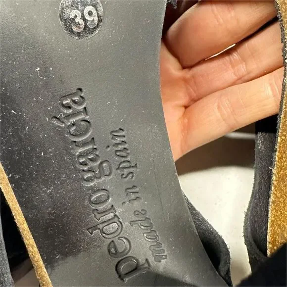 Pedro Garcia Petunia Perforated Heeled Sandals Womens Size 39 Black - Picture 8 of 10